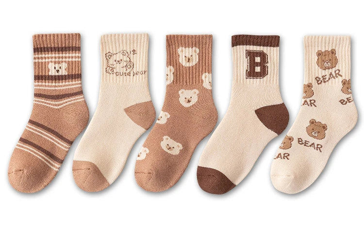 5 Pairs/Lot Children Winter Socks Cotton