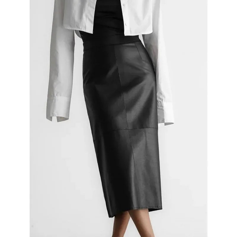 Sexy High-waisted Bodycon Leather
