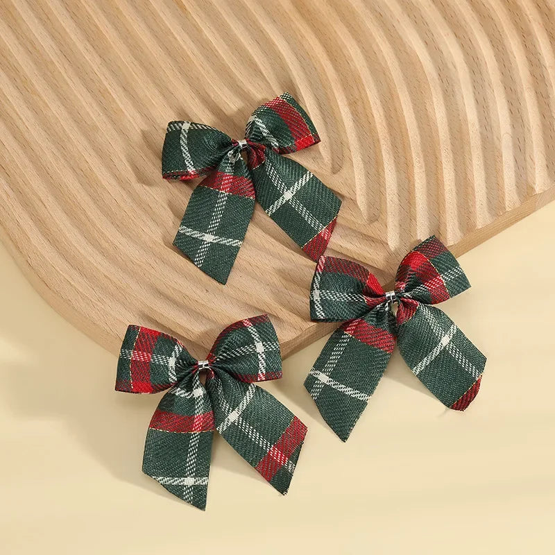 24/5pcs Christmas Bows Christmas Ornaments Gold Red Bows Christmas Tree Ornaments 2025 New Year Decorations Mini Bows Gift Wrap