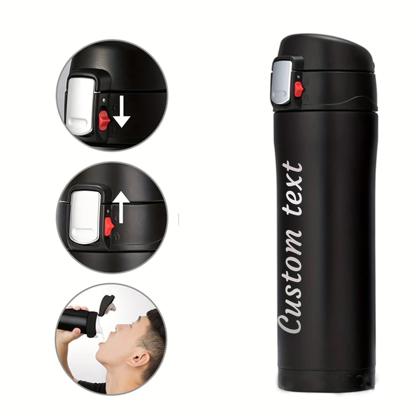 Personalized Laser Engraved Name Insulated Bottle with Lock