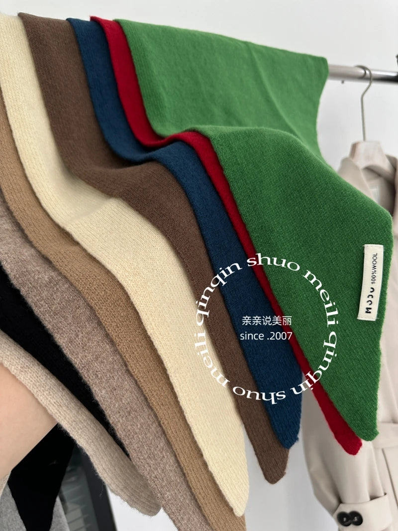 wool cashmere triangle scarf