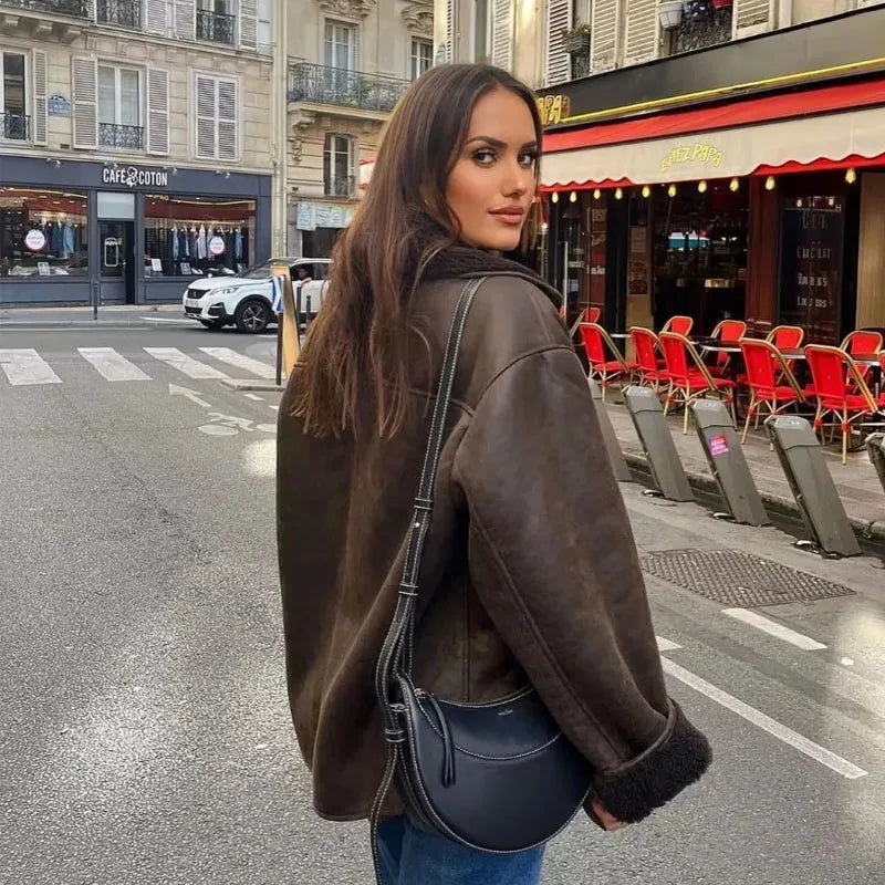 MUJER 2025 Woman Thick Faux Leather Jackets