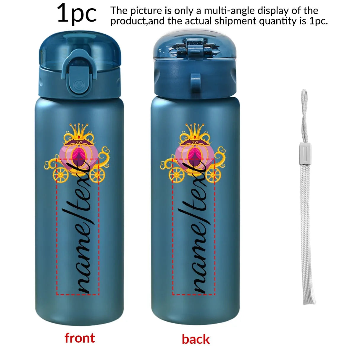 1pc Customized Cartoon Sports Water Bottle, 26oz Outdoor Travel