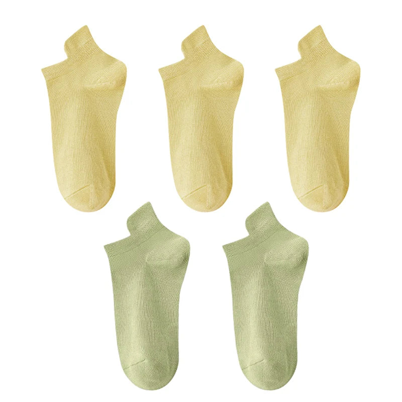10pieces=5 Pairs Women Socks Casual Breathable High Quality Ankle Sock