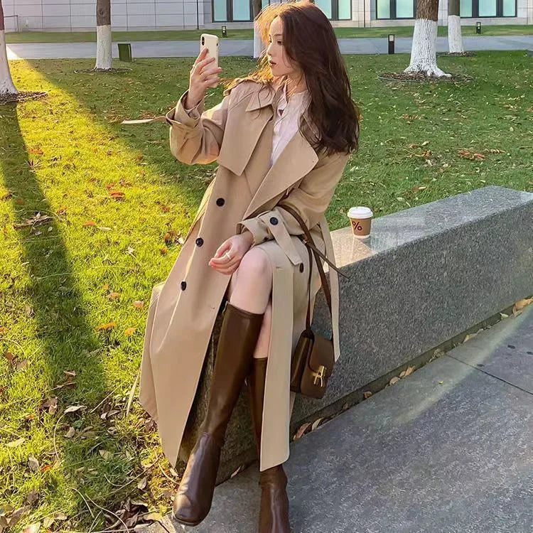 Loose Trench Coat Midi Length