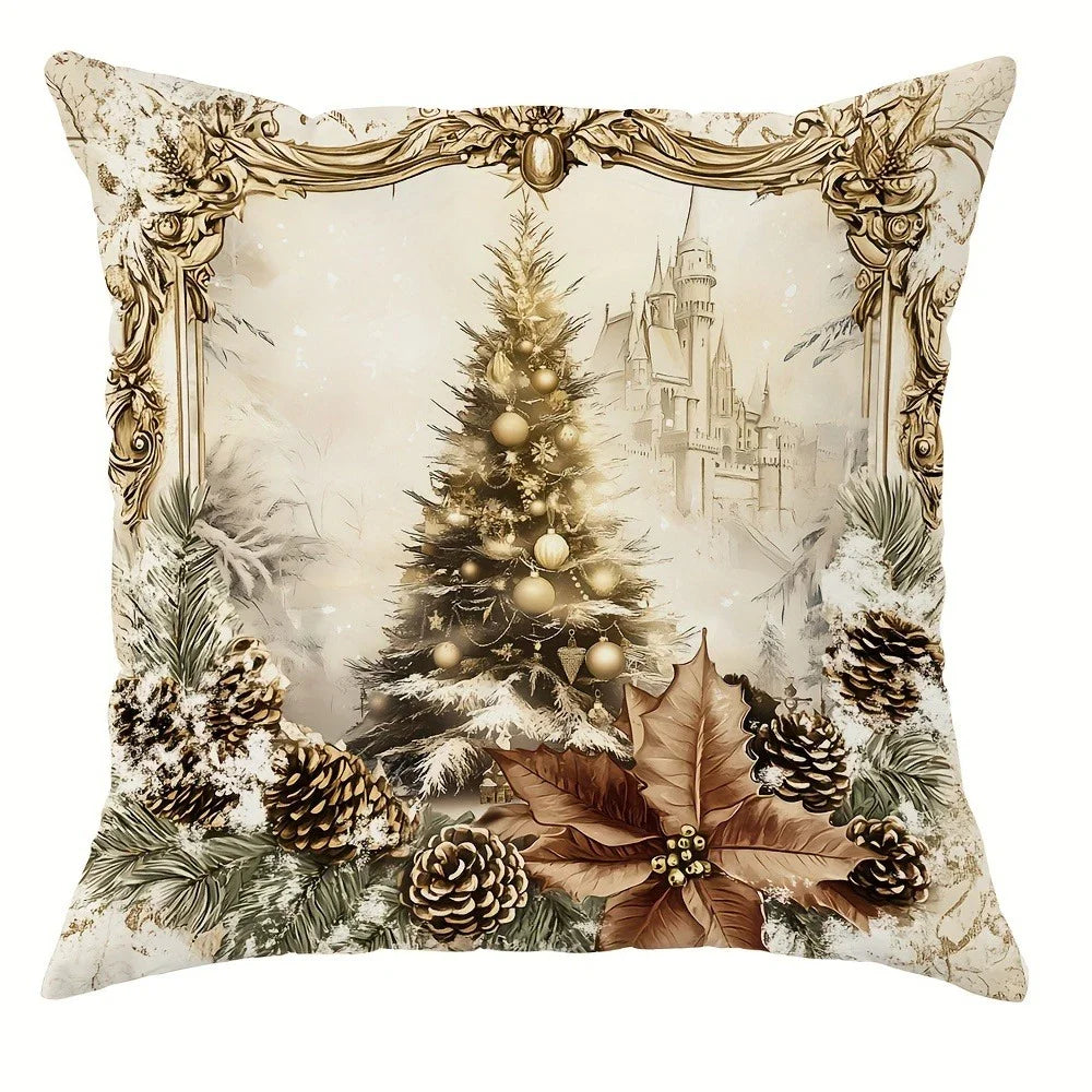 Christmas decoration pillowcase Santa Claus Reindeer Christmas Tree pillow cover Sofa cushion suite room home decoration