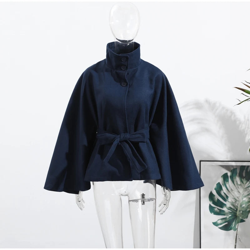 Belts Women Winter Woolen Coats
