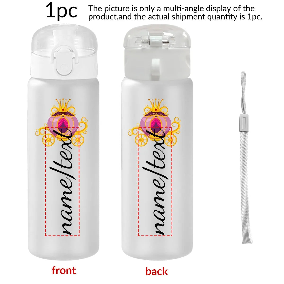 1pc Customized Cartoon Sports Water Bottle, 26oz Outdoor Travel