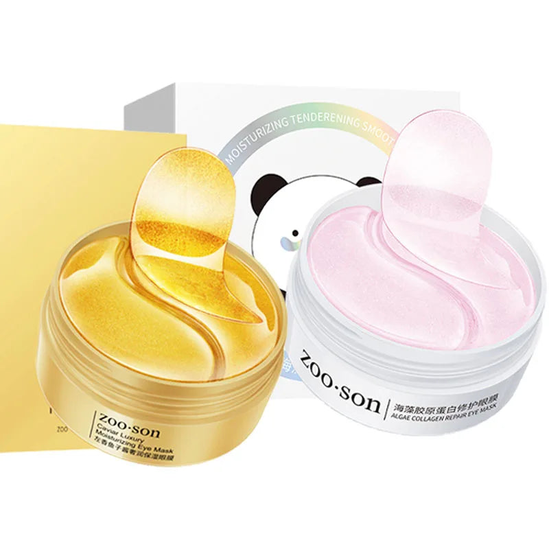 60pcs/box Seaweed Gold Crystal Collagen Eye Mask Anti Dark Circles Remove Eye Bags Moisturizing Eye Patches Eyes Skin Care