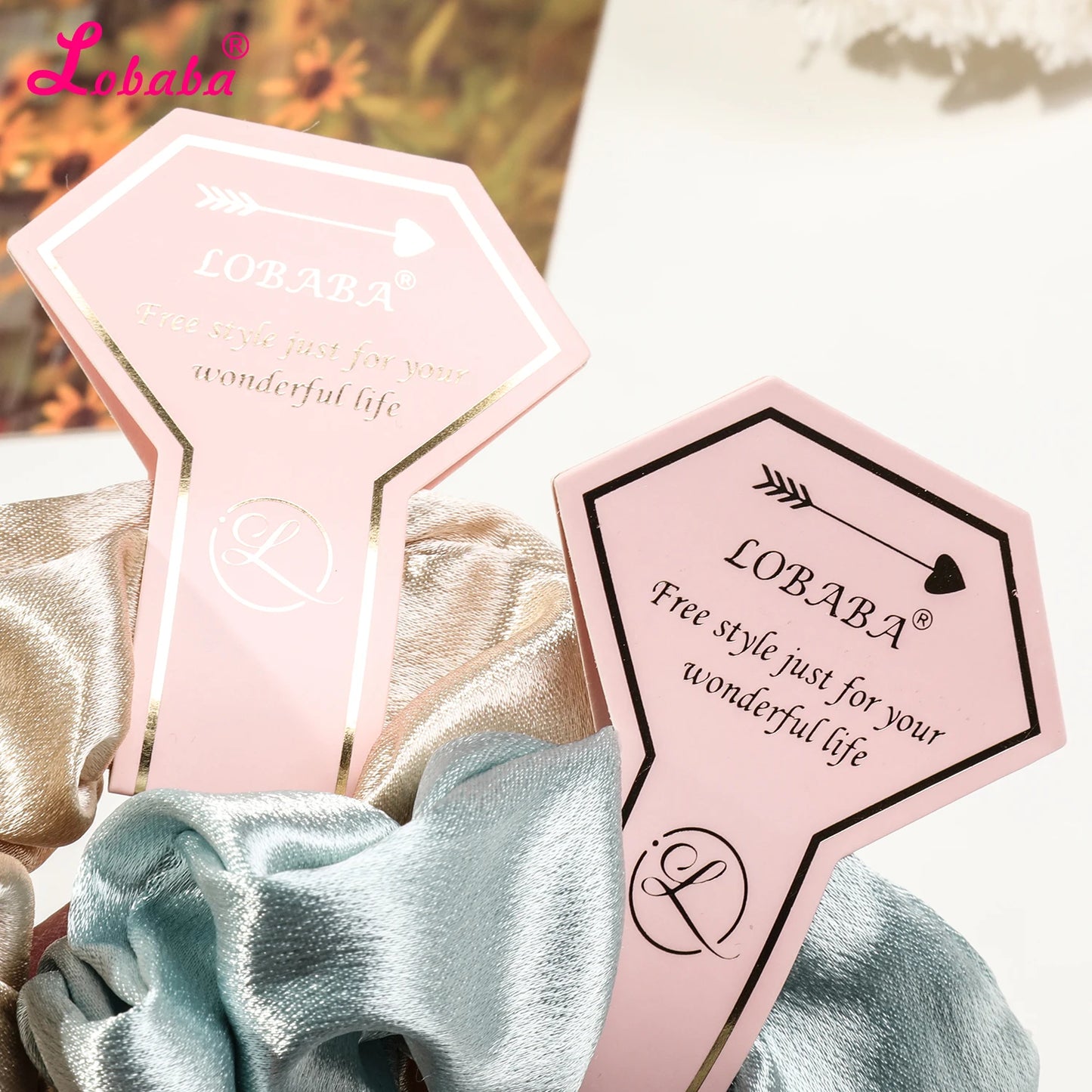 6 Pcs Pink Satin Bridesmaid Scrunchies Bachelorette Hair Ties