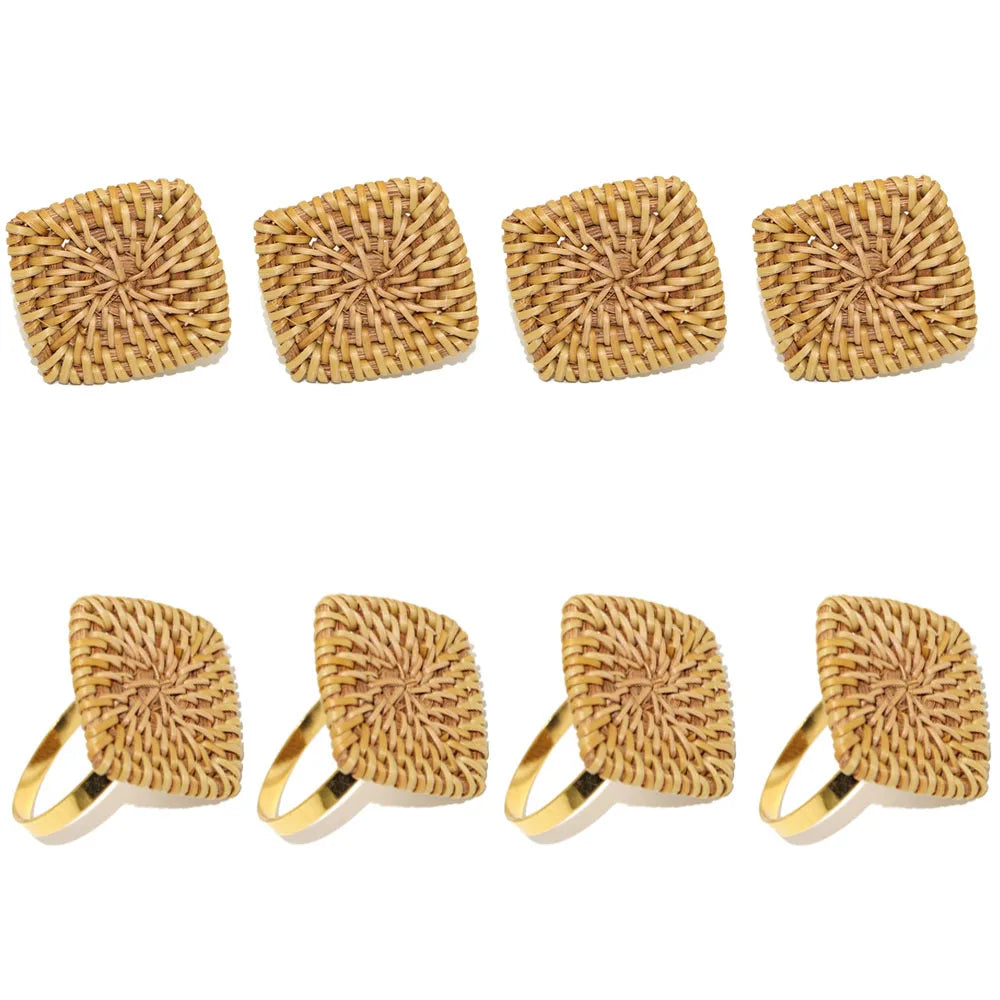 8Pcs Wood Napkin Rings Handmade Wooden