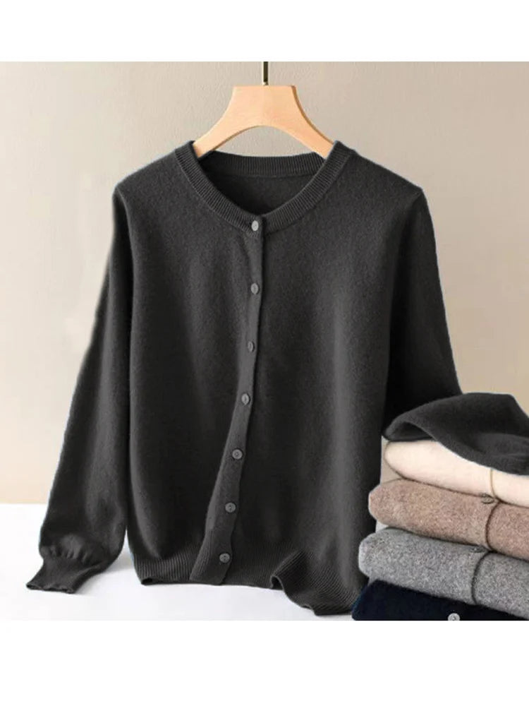 women's Cashmere Sweater O-Collar Long sleeve