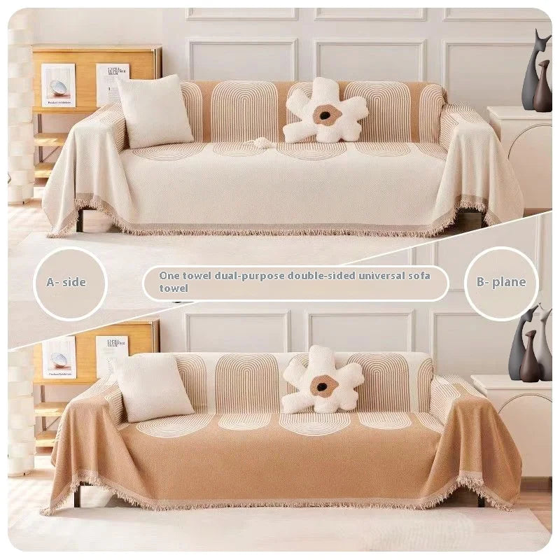 Nordic Chenille Sofa Cover Tassel Lace Blanket Cover For Sofa Full Cover L Shape Cover Sofa 3 Pcs 2 Seater