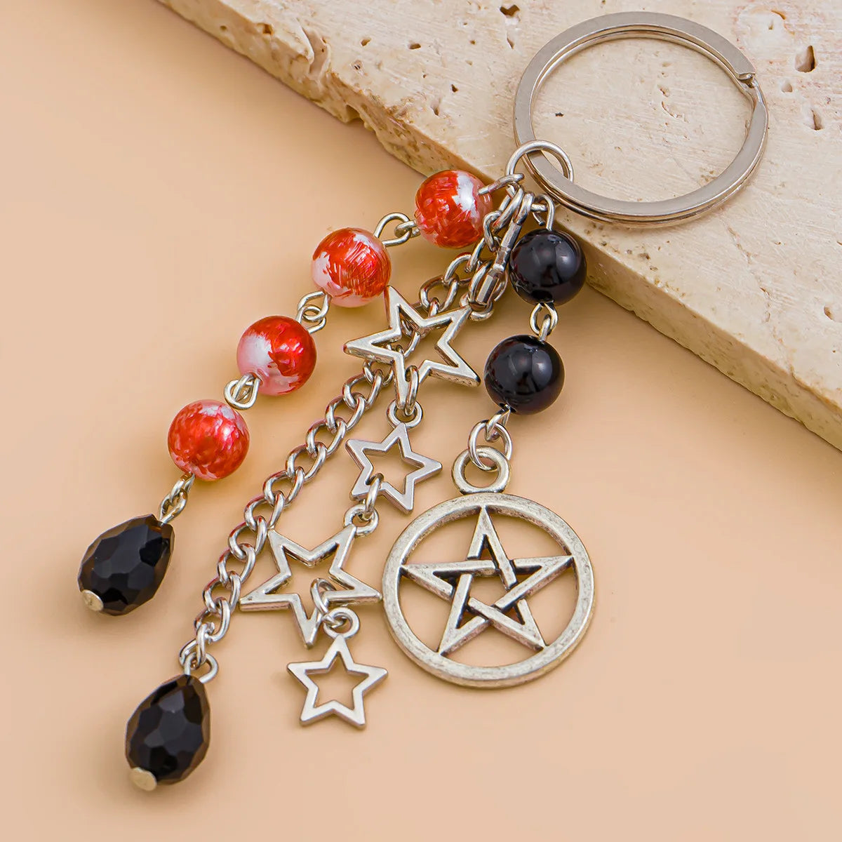 Y2K Fashion Flower Star Love Bow Strawberry Pendant Acrylic Keychain