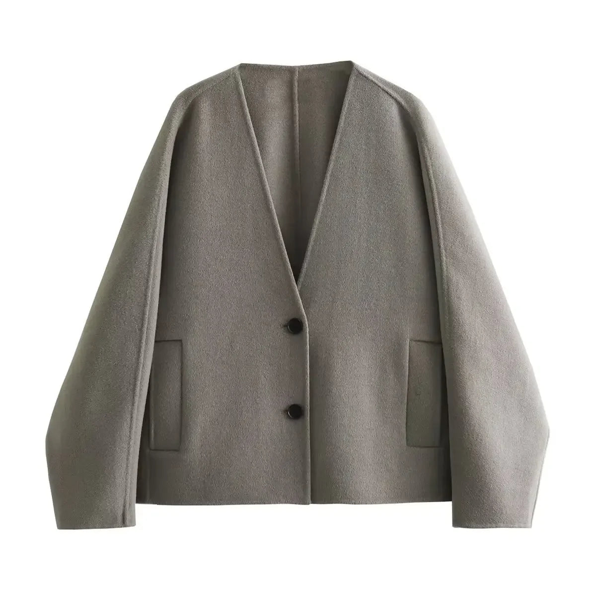 Women's Jacket V-neck Woolen Kimono