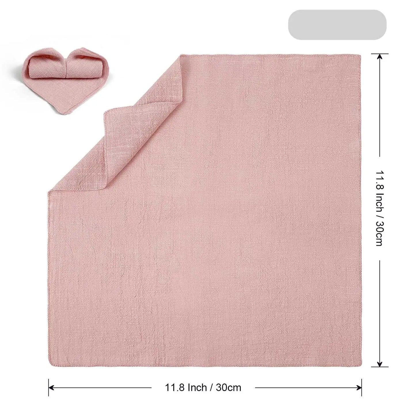Set of 6 Cotton Cloth Napkins Gauze Sage Green 30x30cm