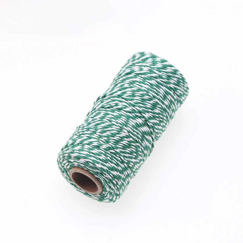 2mm*100m Christmas Twine Cotton Jute String Rope Cord Ribbon  Decoration Tying Cake Pastry Boxes DIY Crafts Gift Wrapping