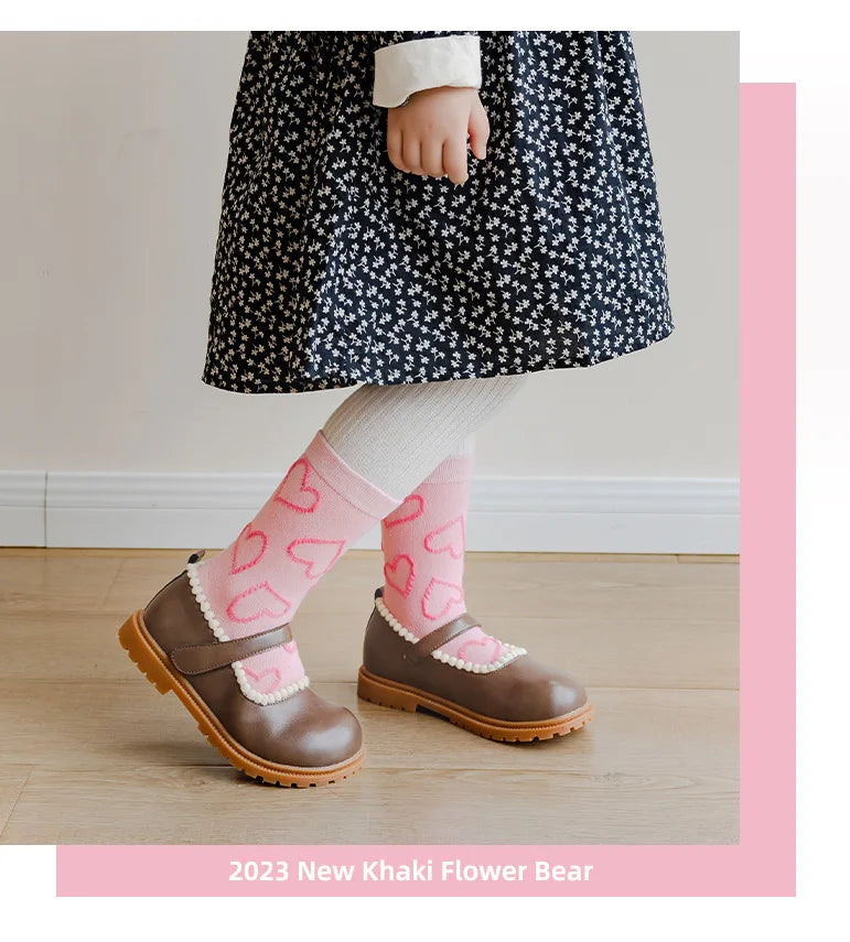 Baby Girls Cotton Socks 5 Pairs Pink Sweet Love Pattern