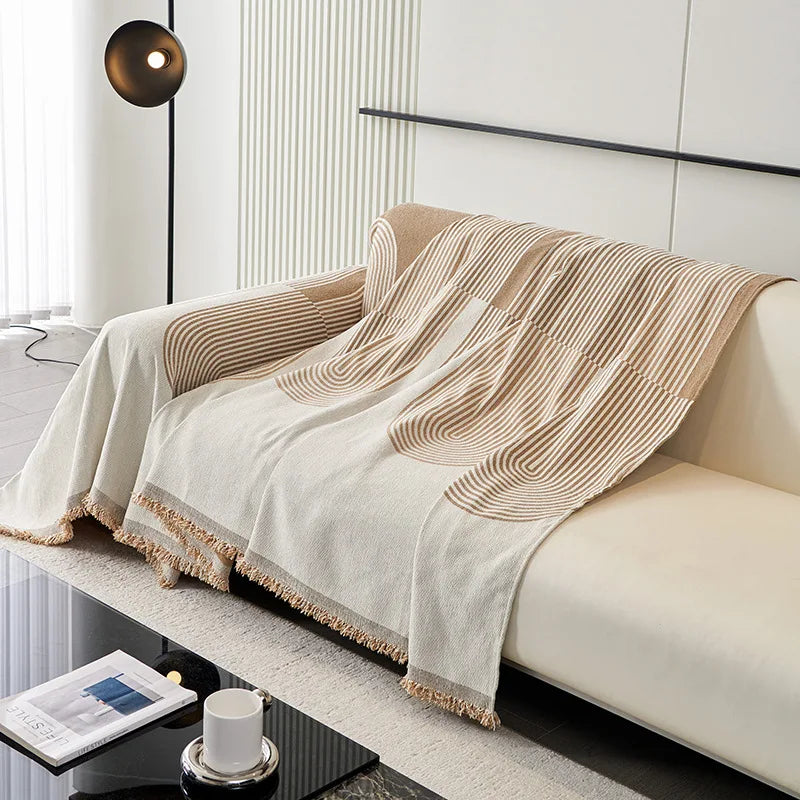Nordic Chenille Sofa Cover Tassel Lace Blanket Cover For Sofa Full Cover L Shape Cover Sofa 3 Pcs 2 Seater