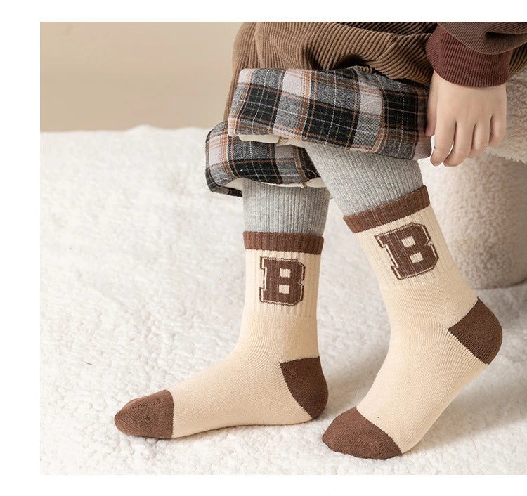 5 Pairs/Lot Children Winter Socks Cotton