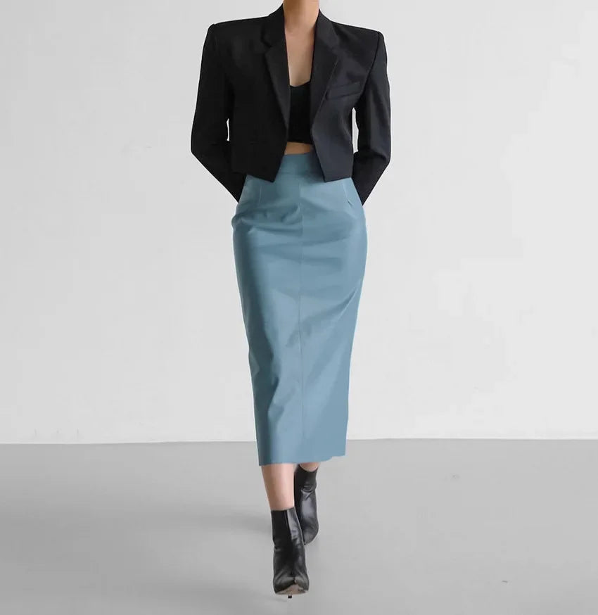 Sexy High-waisted Bodycon Leather