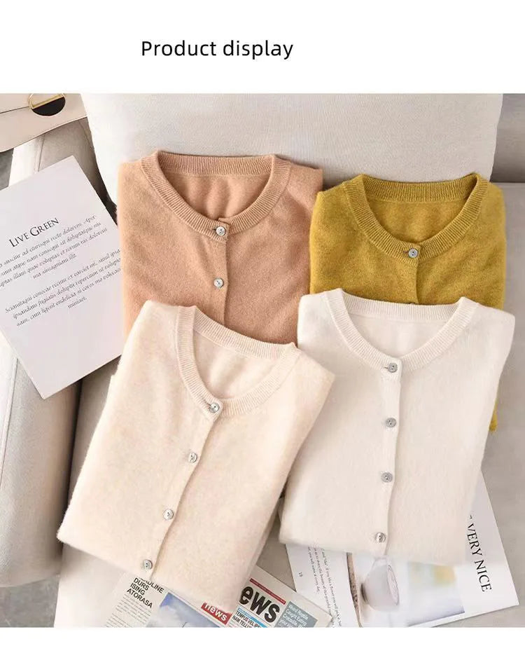 women's Cashmere Sweater O-Collar Long sleeve