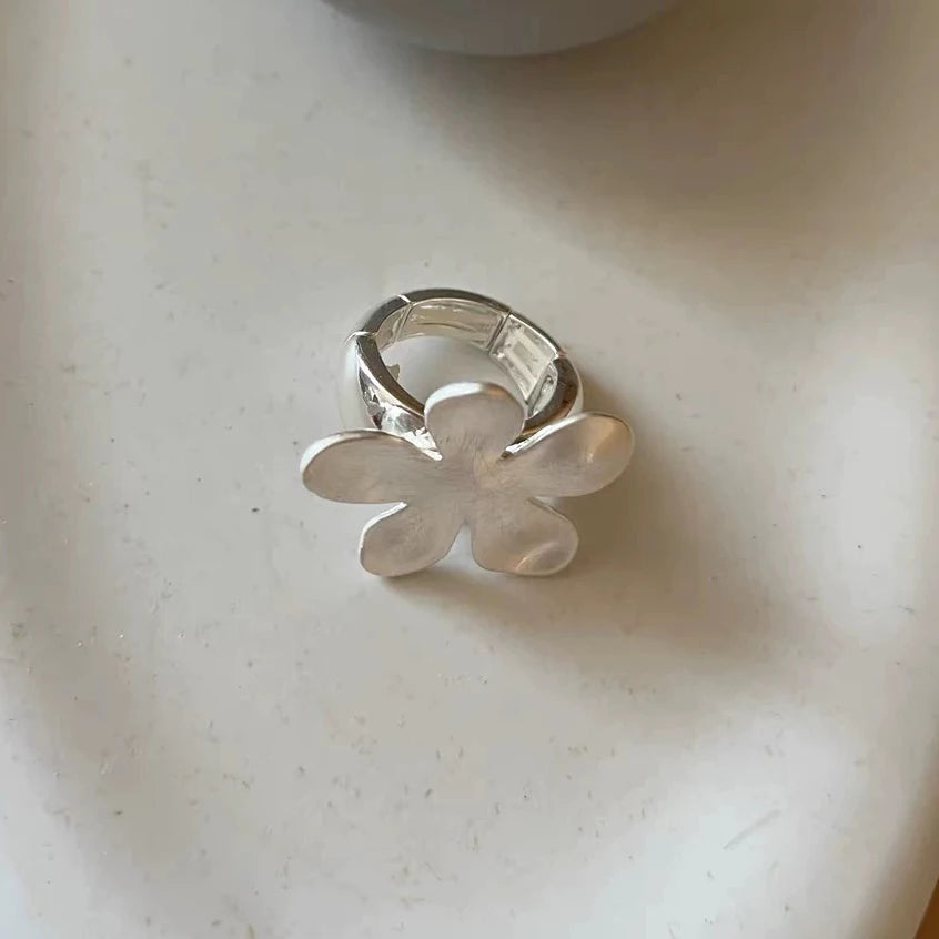 925 Sterling Silver Ring For Women Jewelry String Flower Finger Open Handmade Ring