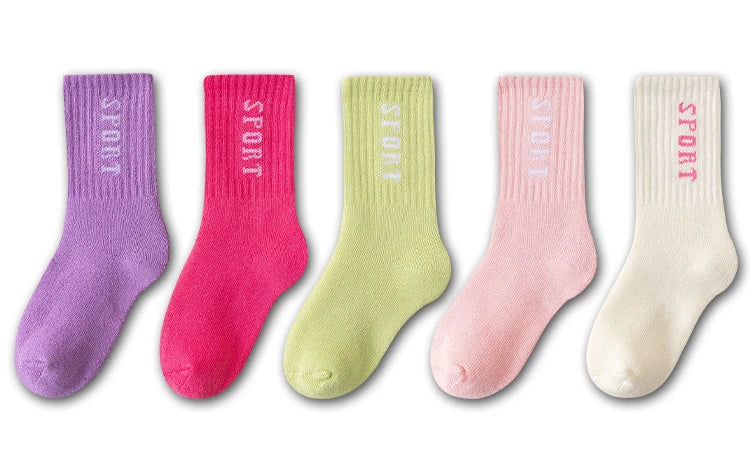 5 Pairs/Lot Children Winter Socks Cotton