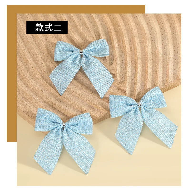 24/5pcs Christmas Bows Christmas Ornaments Gold Red Bows Christmas Tree Ornaments 2025 New Year Decorations Mini Bows Gift Wrap