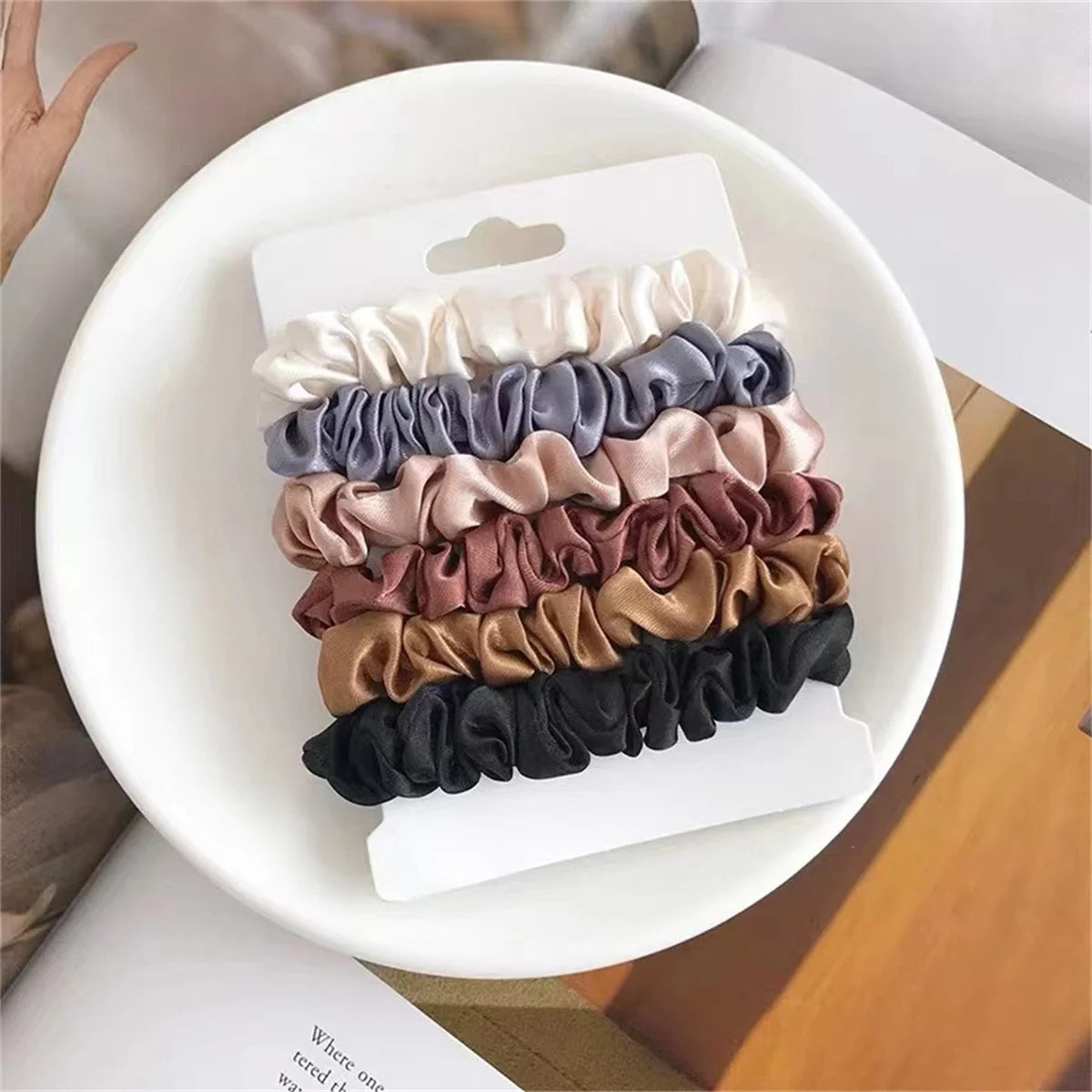 6pcs Satin Hair Scrunchies for Women
