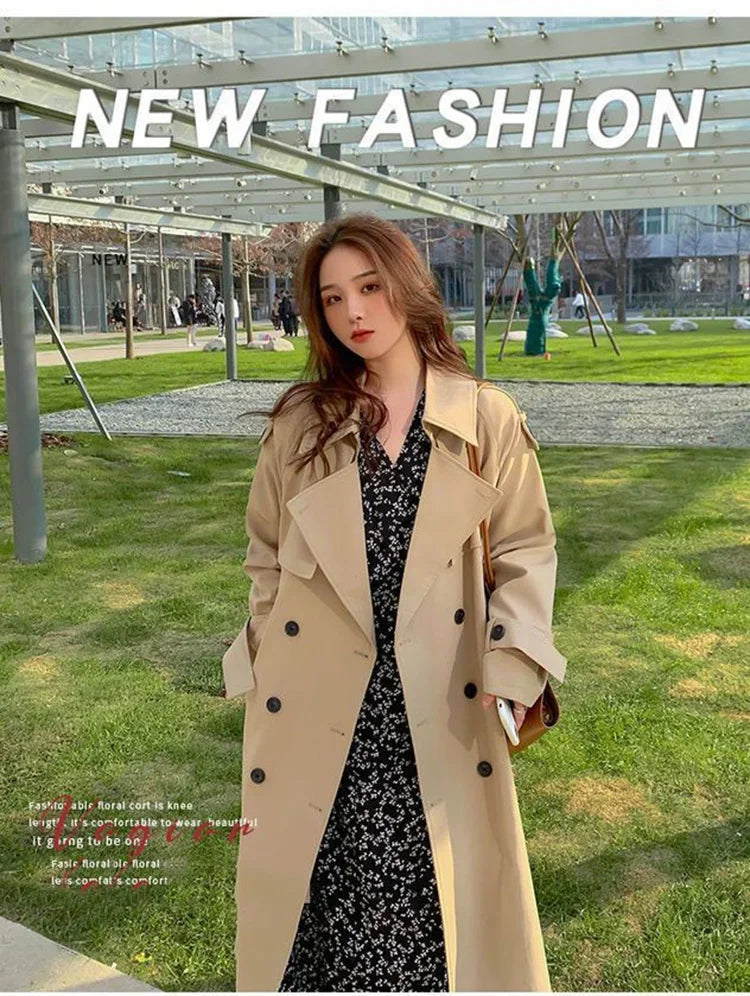 Loose Trench Coat Midi Length