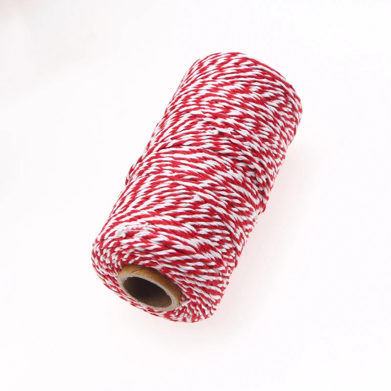 2mm*100m Christmas Twine Cotton Jute String Rope Cord Ribbon  Decoration Tying Cake Pastry Boxes DIY Crafts Gift Wrapping
