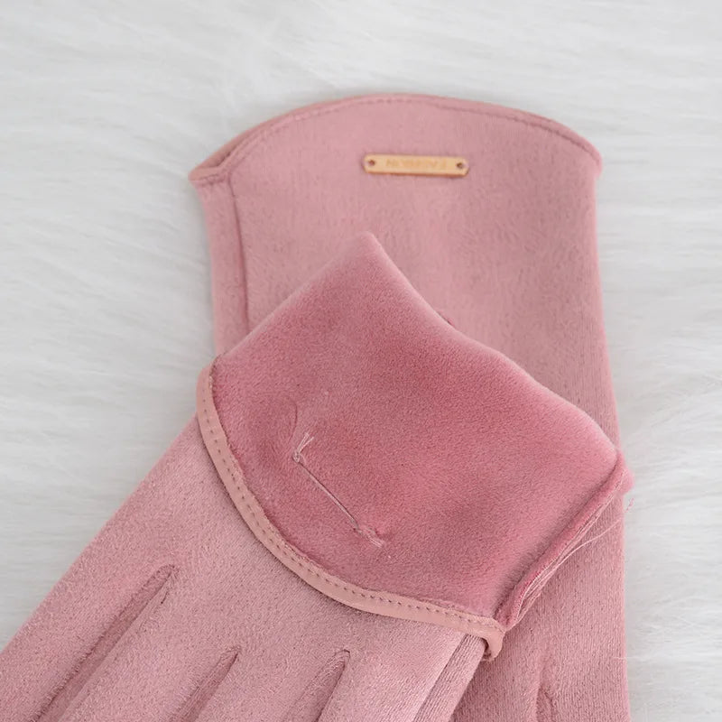 Warm Touch Screen Thin Solid Simple Gloves