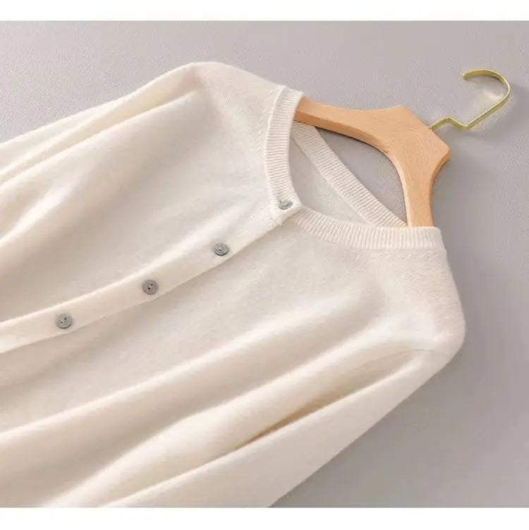 women's Cashmere Sweater O-Collar Long sleeve