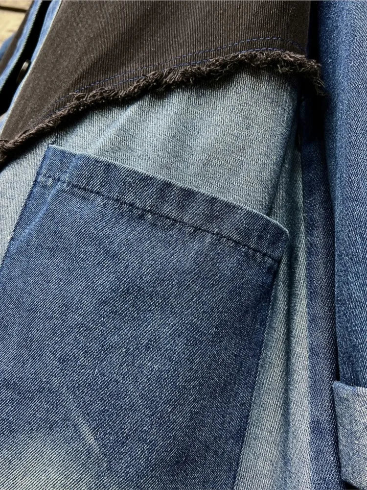 Oversized Denim Autumn Midi Trench Coat