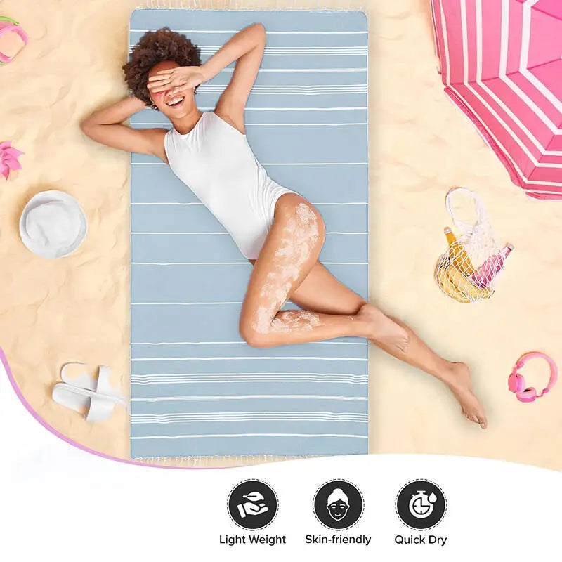 100X180cm Turkish Beach Towel Oversized Sand Free