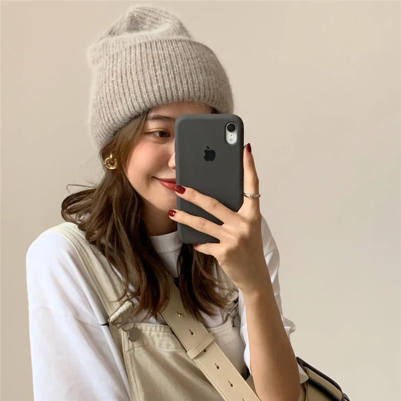 Winter Angola Rabbit Fur Knitted Beanies