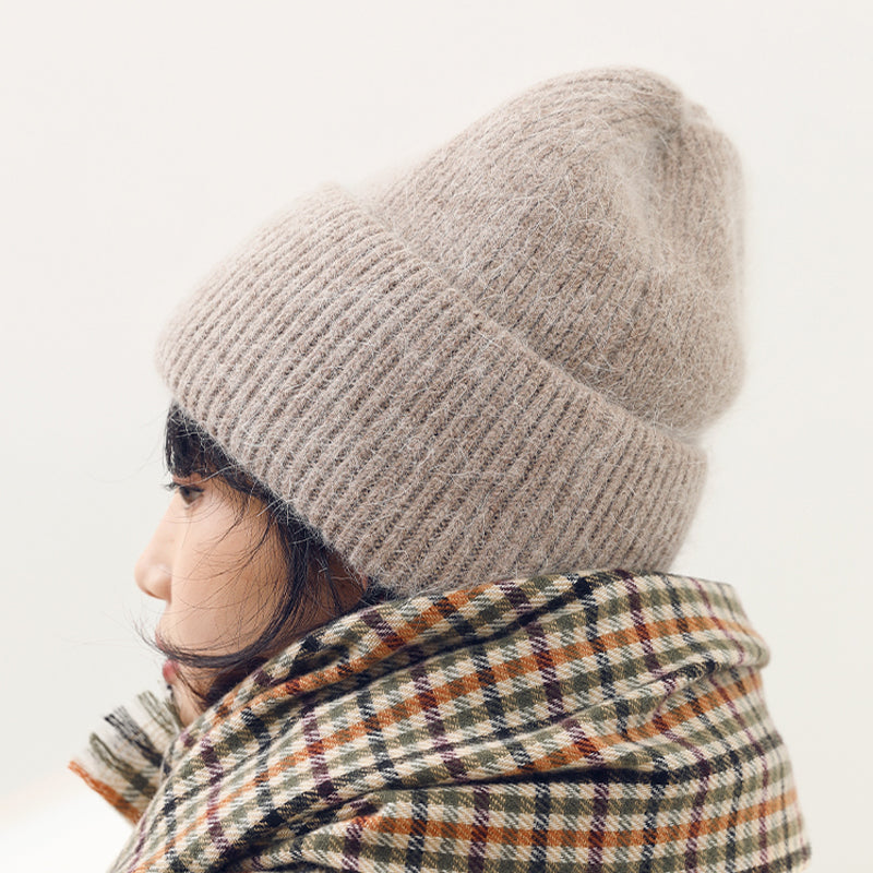 Winter Angola Rabbit Fur Knitted Beanies