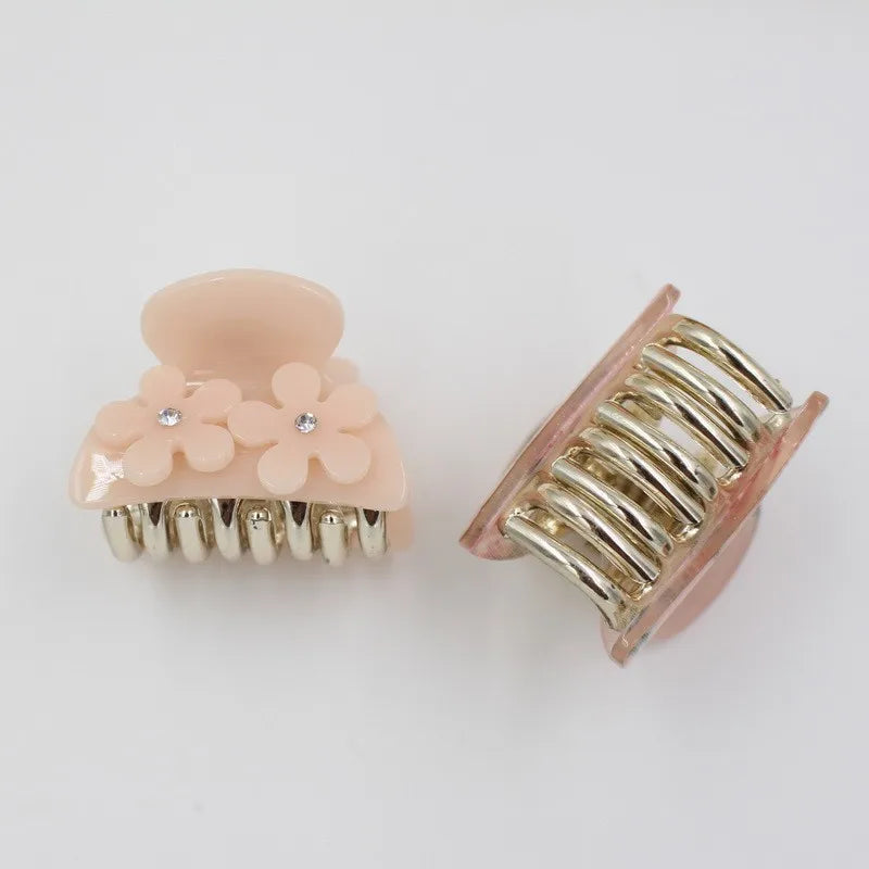 2pcs/Set 4cm Acrylic Hairpins Women Mix Color Crab Claws