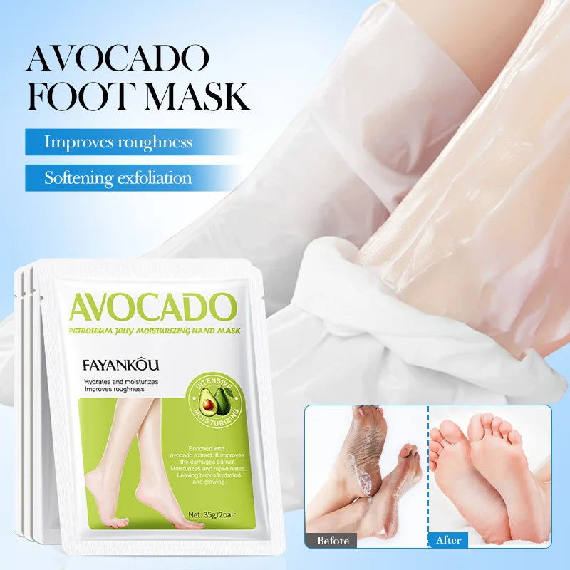 5 Pairs Avocado Exfoliating Foot Mask and Exfoliator