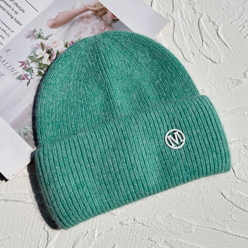 Winter Angola Rabbit Fur Knitted Beanies