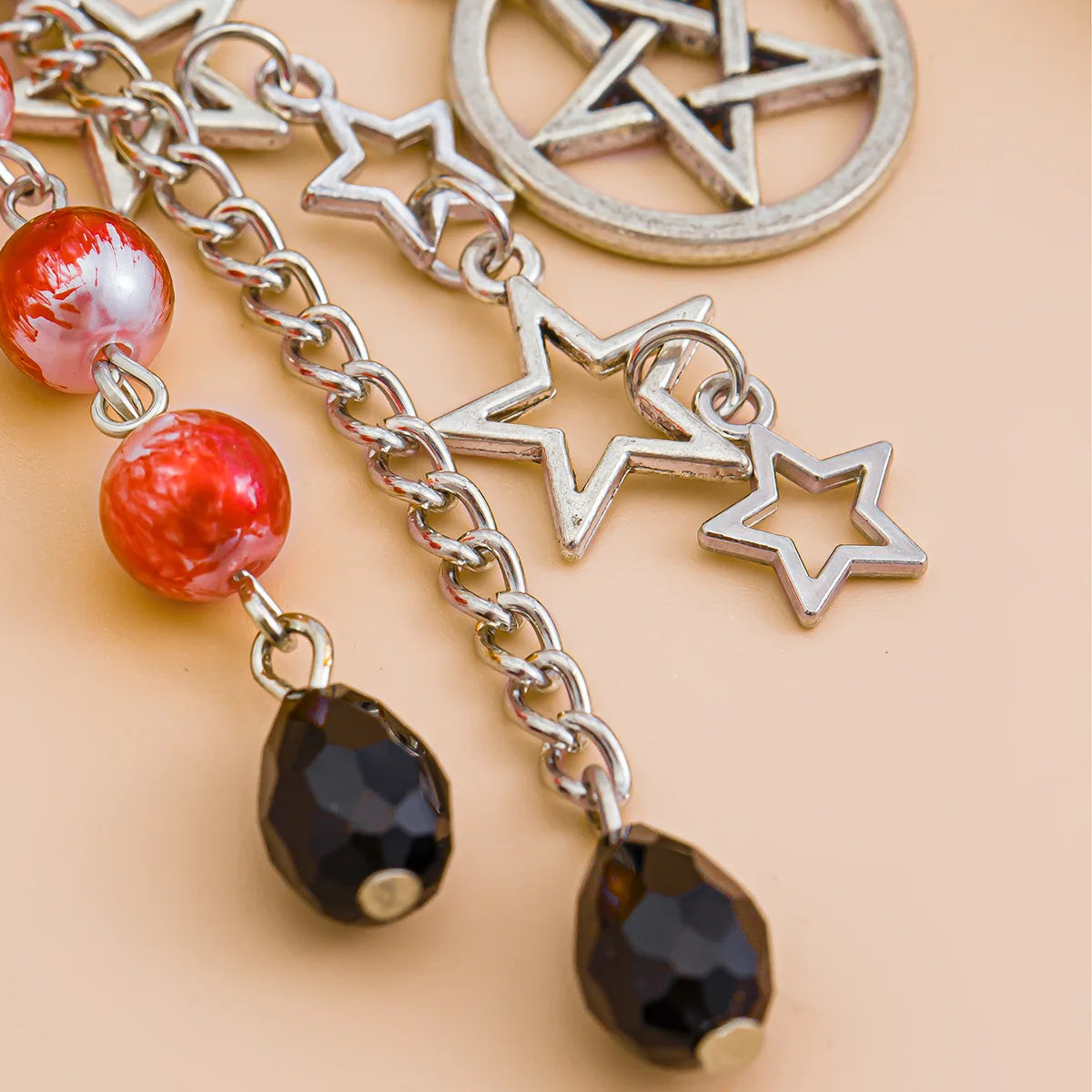 Y2K Fashion Flower Star Love Bow Strawberry Pendant Acrylic Keychain