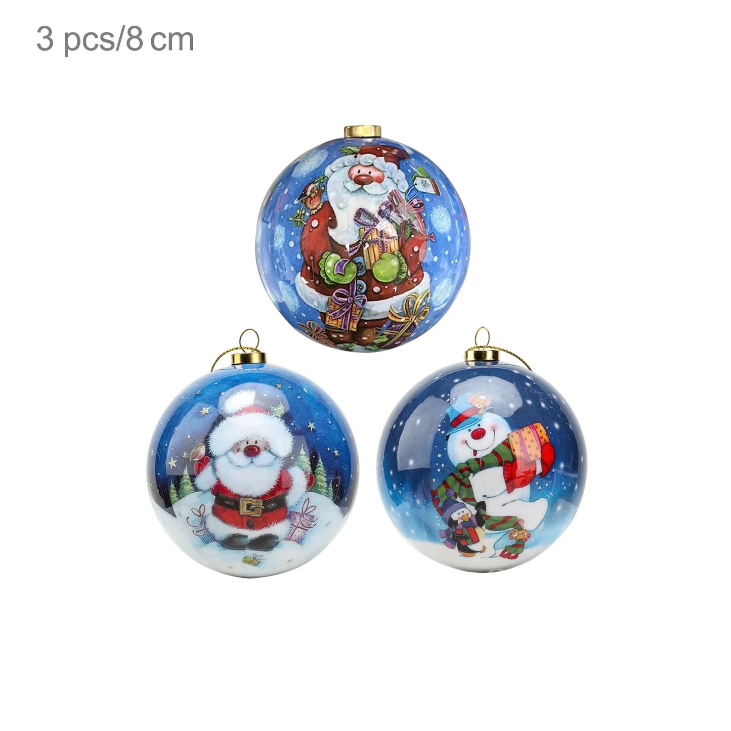 3pcs 8cm Christmas Balls Original Gifts Christmas Decoration 2024 Christmas Tree Decorations Gift Decoration Pendants Baubles
