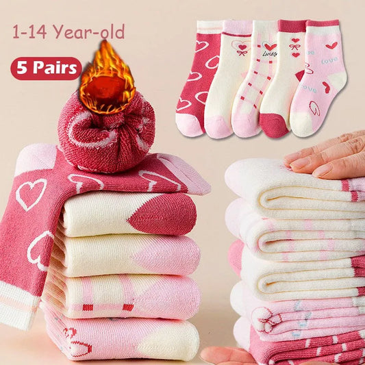 Girls Winter Socks 5 Pairs