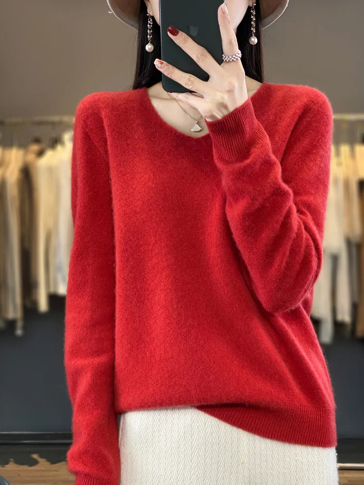 Fashion100% Merino Wool Sweater Cashmere  Pullover