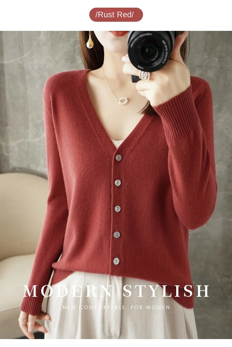 V-Neck Temperament Small Fragrant Wind Loose Sweater Sweater