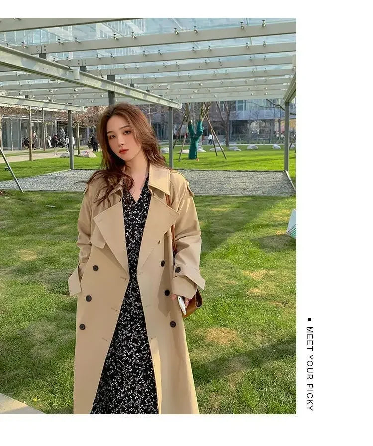 Loose Trench Coat Midi Length