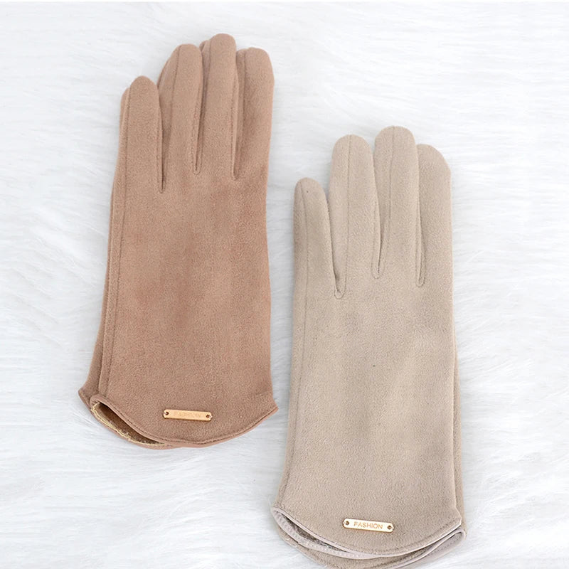 Warm Touch Screen Thin  Solid Simple Gloves