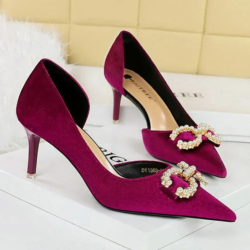 Women 7cm Thin High Heels