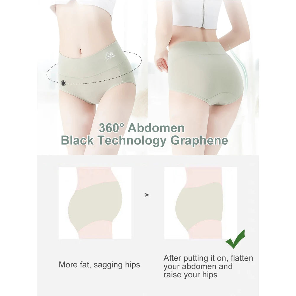 5 Pack Women's Cotton High Waisted Underwear